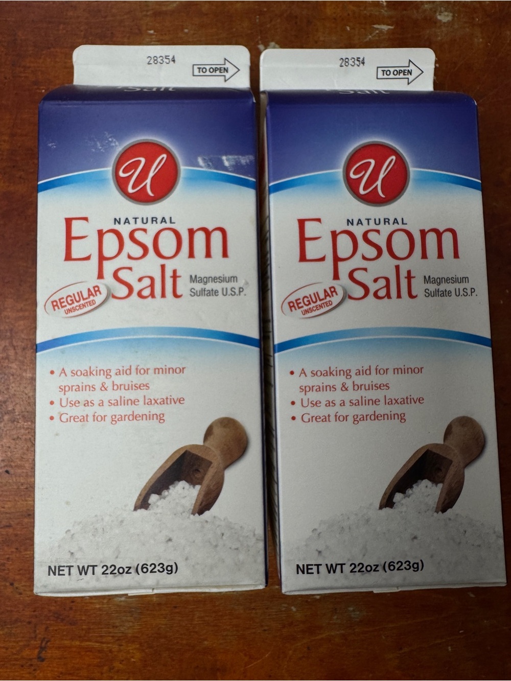 REGULAR unscented Epsom Salt 22oz (623g)~2pk